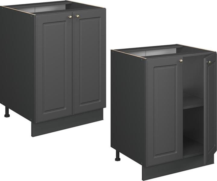 Anthracite-gold country house, Charcoal, Gold power oak