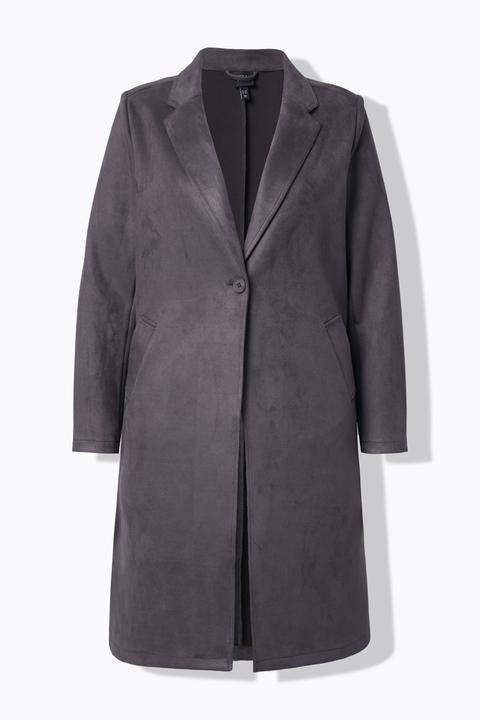 Immagine prodotto Ulla Popken Blazer lungo in velours con revers e maniche lunghe (54)