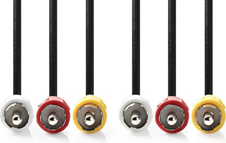 Produktbild Nedis Composite-Videokabel | 3x Cinch-Stecker | 3x Cinch-Stecker | Vernickelt | 480p | 1.50 m | Rund (1.50 m)