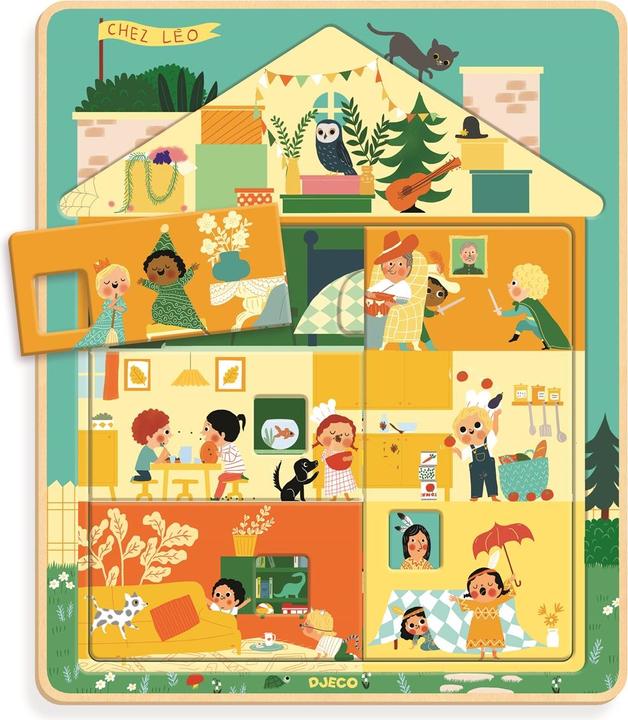 Immagine prodotto Djeco Schichtpuzzle Chez Leo (12 pezzi)