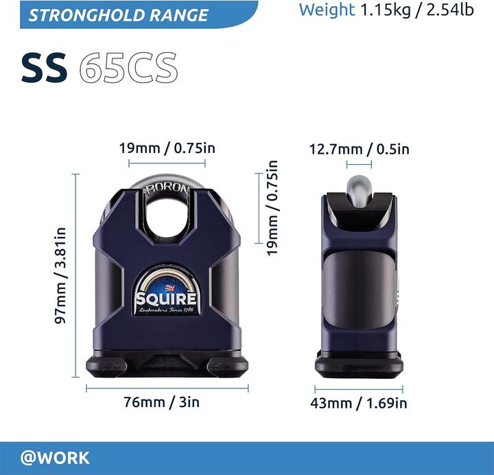 Actual product image Squire Hochsicheres Vorhängeschloss SS65CS