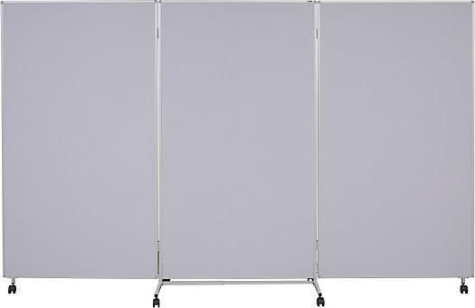 Image du produit eurokraft basic Tableau de présentation pliant et mobile, h x l x p 1905 x 3040 x 50 mm, gris (190,5 x 304 x 50 cm)