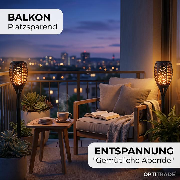 Actual product image Solar lamp with flame effect 50 cm