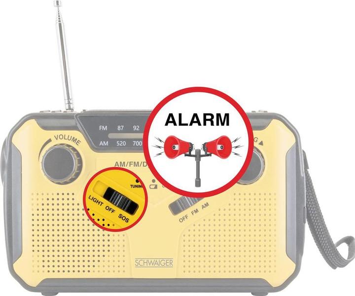 Produktbild Schwaiger Solar-Kurbelradio mit LED Leuchte (AM, FM)