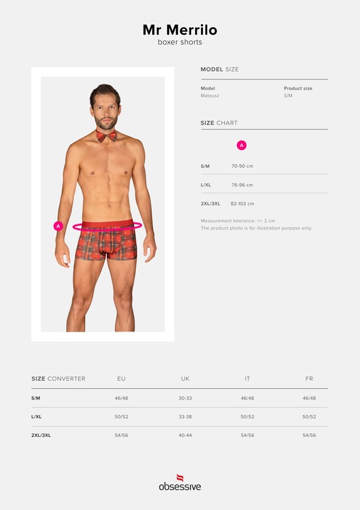 Actual product image Obsessive Ms Merrilo Boxer & Pajarita S/M (S/M)
