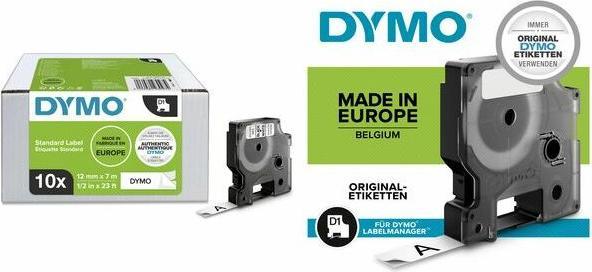 Image du produit Dymo 1x10 D1 ruban d'écriture 9mmx7m sur (0.90 cm, Blanc)