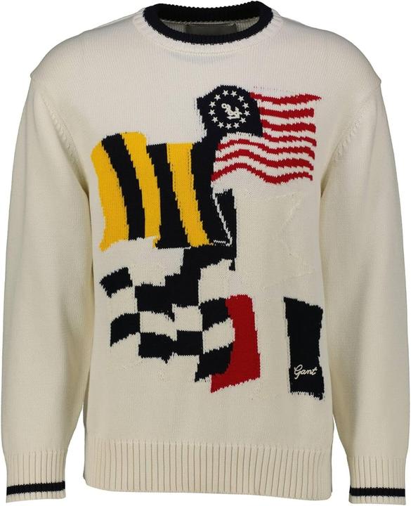 Produktbild GANT Vlag INTARSIA COTTON C-hals, Eggshell., XXL (XXL)