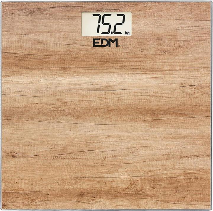 Actual product image EDM Digitale Personenwaage 07531 Braun Holz Kristall 180 kg (180 kg)