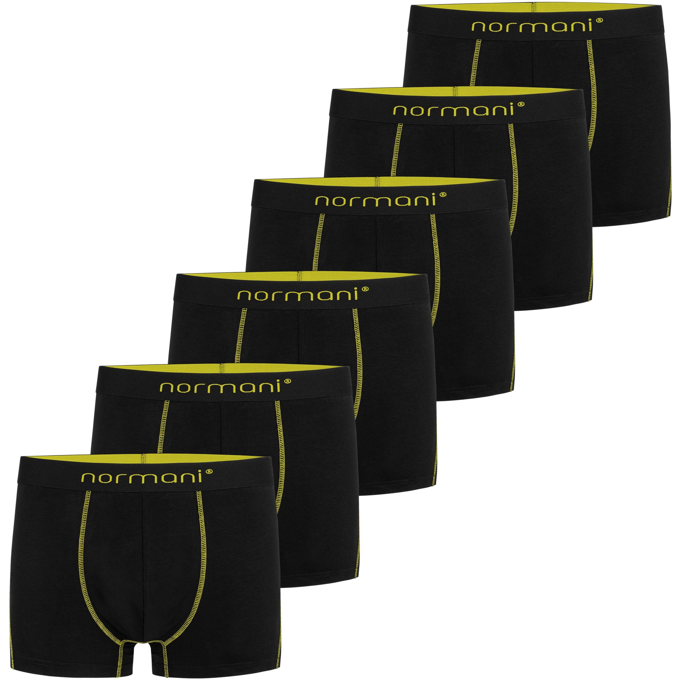 Normani, Herren, Unterhosen, 6 weiche Boxershorts aus Baumwolle, Gelb, (M, 6er Pack)