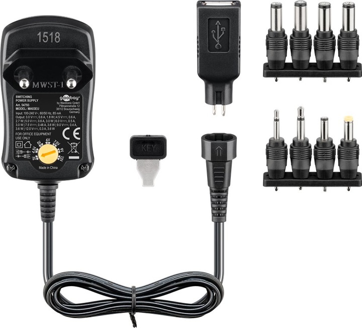Produktbild Goobay 3 V - 12 V Universal-Netzteil