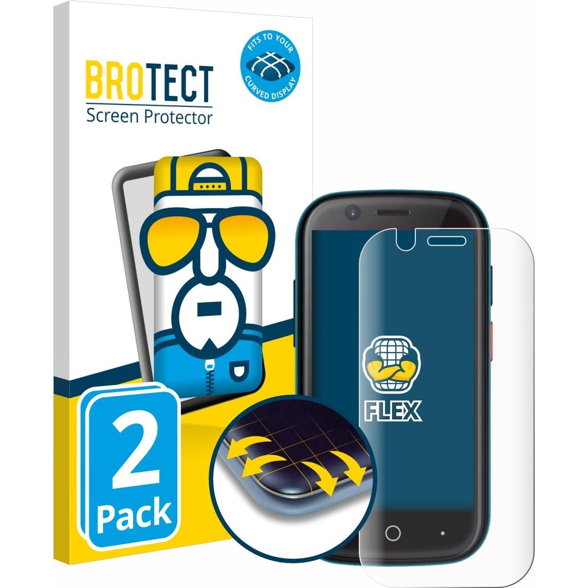 BROTECT Full-Cover Displayschutz (2 Stück, Unihertz Jelly 2), Smartphone Schutzfolie, Transparent