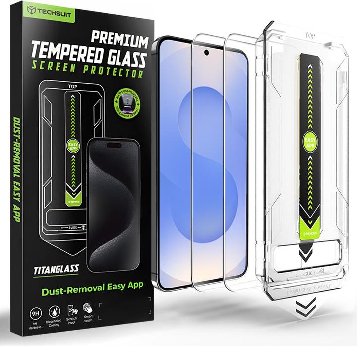 Actual product image Techsuit TitanGlass CrystalHD (2 pack) (2 pcs., Samsung Galaxy S24, Samsung Galaxy S25)