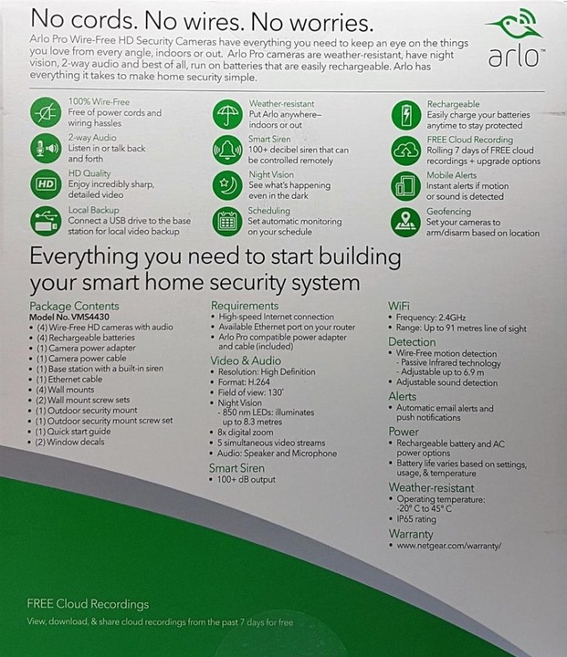 Actual product image Arlo Pro - set of 4 (1280 x 720 pixels)
