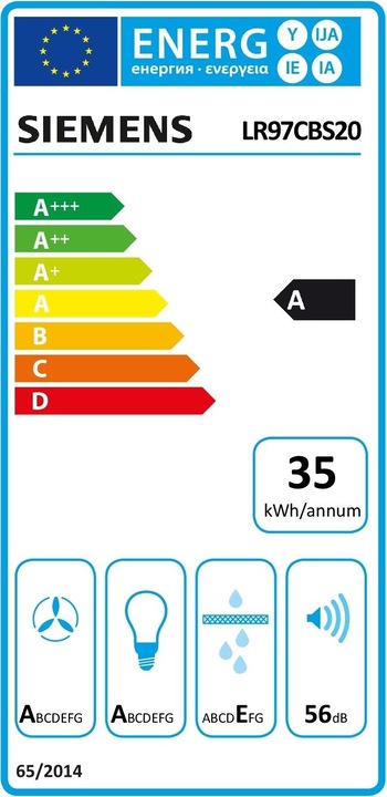 Energie-Label Siemens LR97CBS20 (Deckenlüfter)