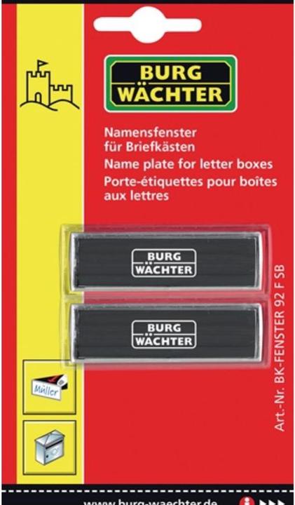 Produktbild Burg Wächter Namensfenster BK 92 F SB für Briefkasten 2 Stück