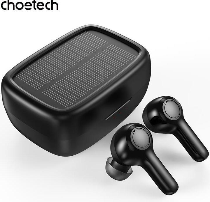 Actual product image Choetech TWS Bluetooth Headphones SOLAR -Black (6 h, Wireless)