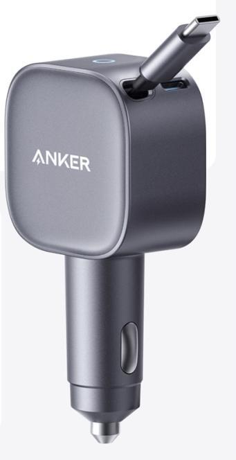 Produktbild Anker Nano Car Charger 75W USB-C Port Built-In Retractable USB-C Cable
