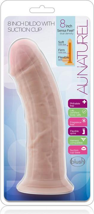 Produktbild Blush Au Naturel 8" Realistic Dildo, Long, Thick, Suction Cup Harness Compatible, Sex Toy for Women
