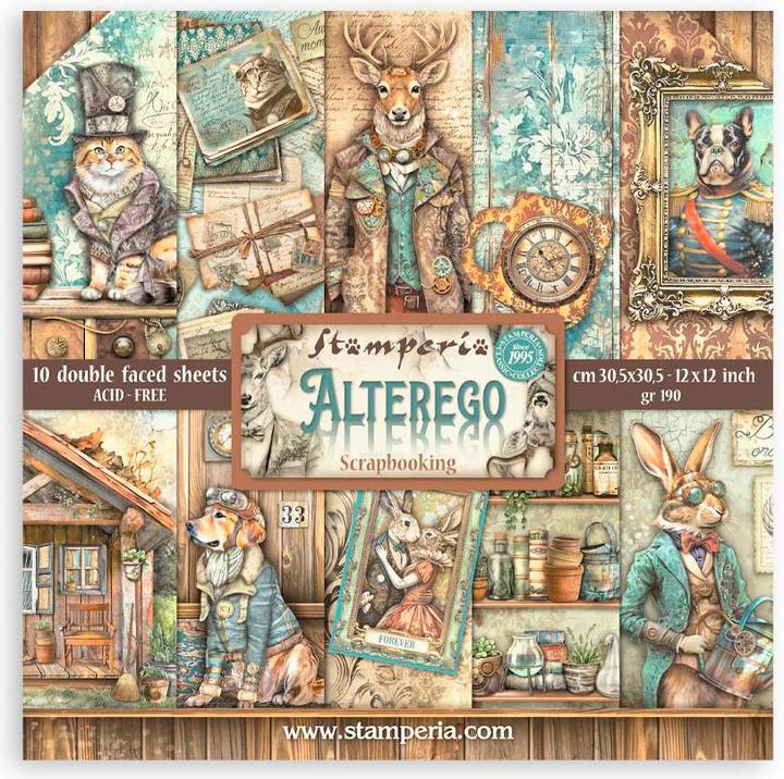 Stamperia Bloc de scrapbooking "Alterego (190 g/m², 10 x)
