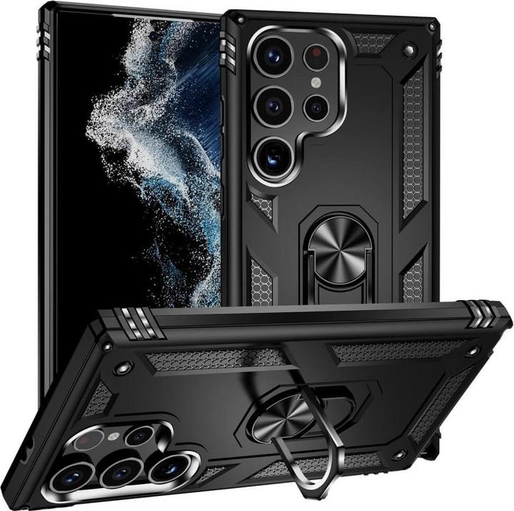 Produktbild Cover-Discount Armor Case mit Kickstand schwarz (Samsung Galaxy S24 Ultra)