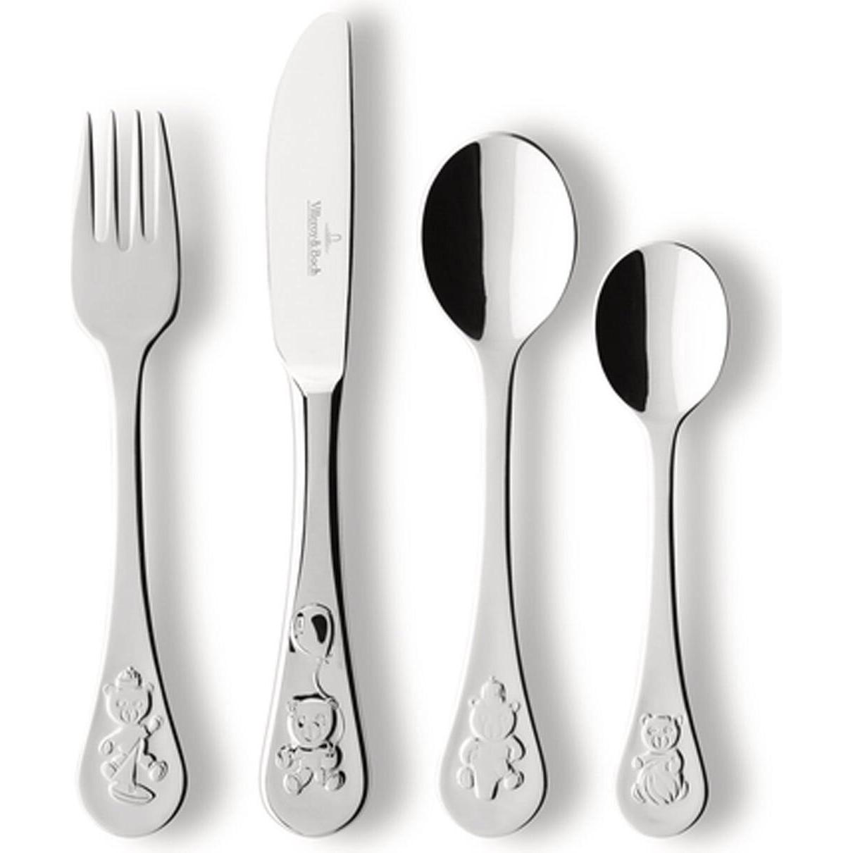 Villeroy & Boch, Kindergeschirr + Kinderbesteck, Kinderbesteck 4tlg. Teddy