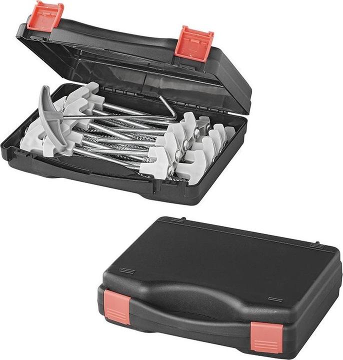 Actual product image ProPlus Tent peg 20 cm Metal Heavy Duty with plastic hook - set of 20 pieces in a case