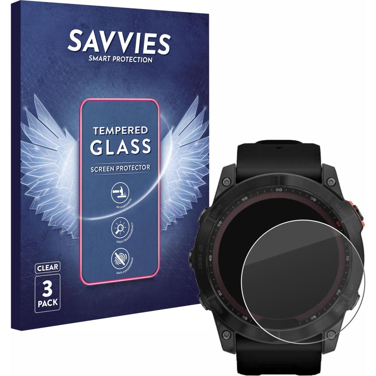 Savvies Panzerglas Hartglas Displayschutz, Smartwatch Schutzfolie, Transparent