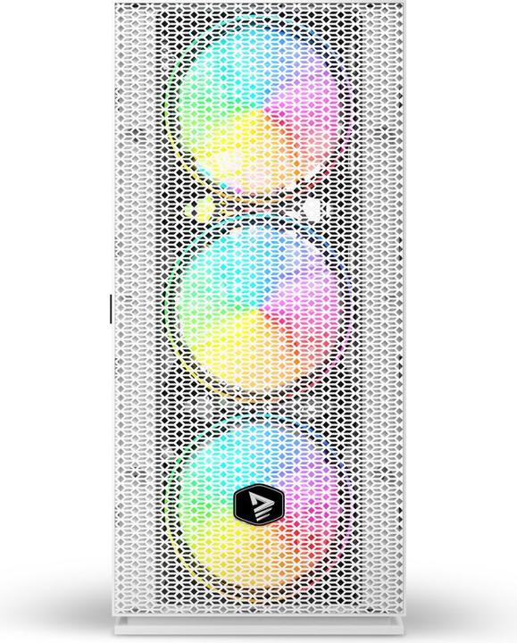 Actual product image Savio Obudowa komputerowa ARGB Mesh/Glass, Raptor X1 Biała (ITX, mATX, ATX)