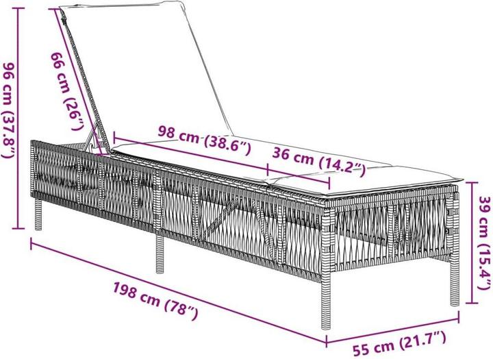 Produktbild vidaXL Sonnenliege (55 cm)