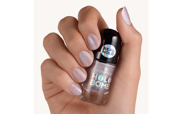 Actual product image essence Holo Bomb Effect Nail Lacquer 05 Holo Me Tight (Nude, Colour paint)
