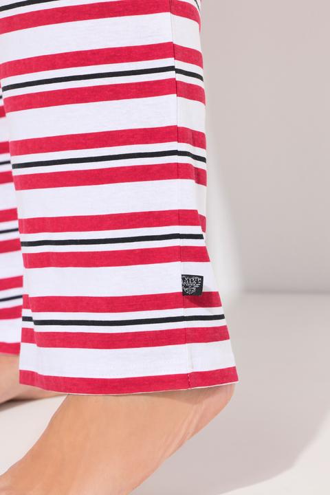Image du produit Ulla Popken Pyjama 2 pièces, pantalon rayé avec poches, haut col rond et manches courtes (46, 48)