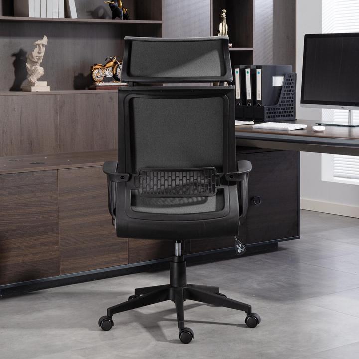 Produktbild Homcom Bürostuhl Polyester, Schaumstoff Dunkelgrau