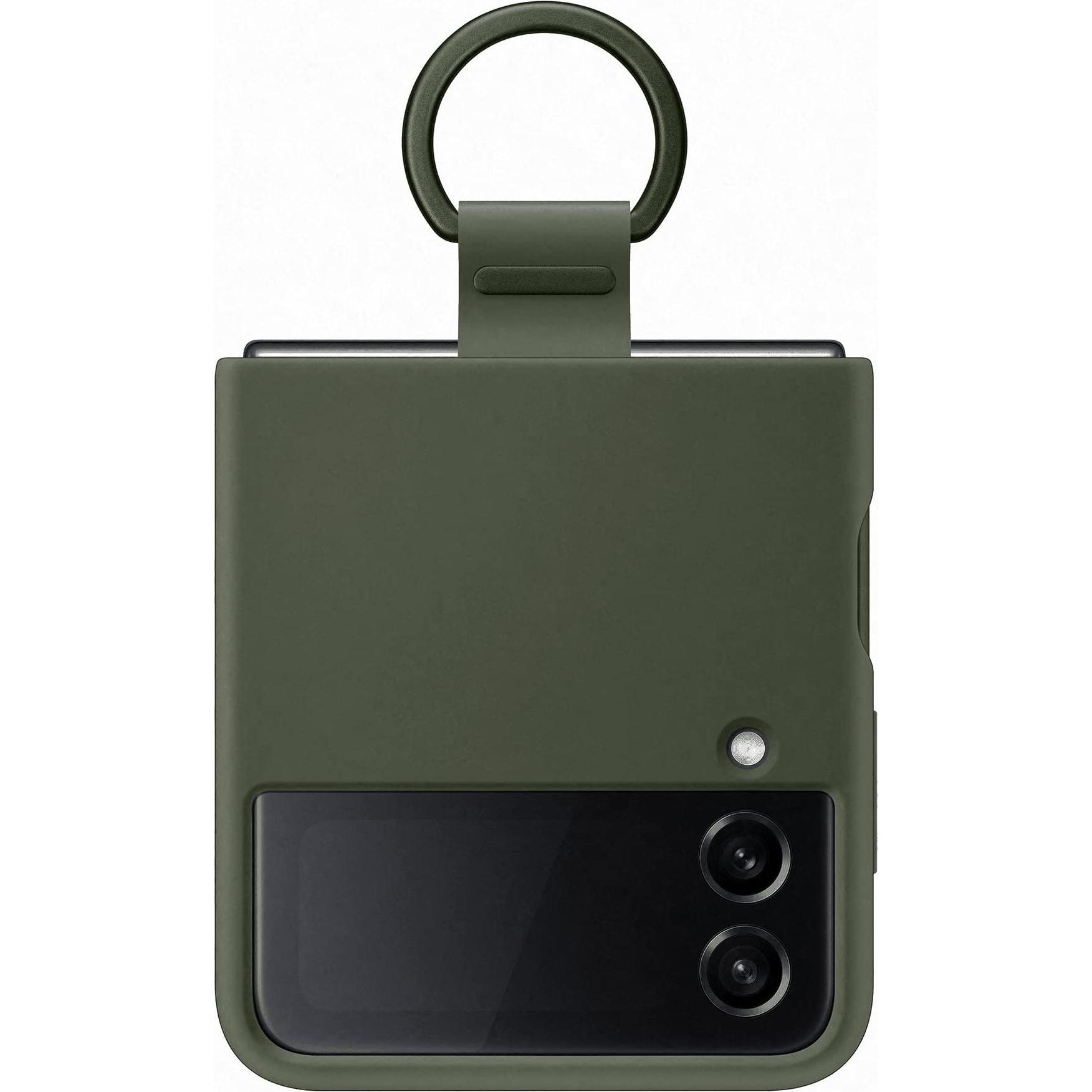 Samsung Silicone Cover mit Ring (Samsung Galaxy Z Flip4), Smartphone Hülle, Grün