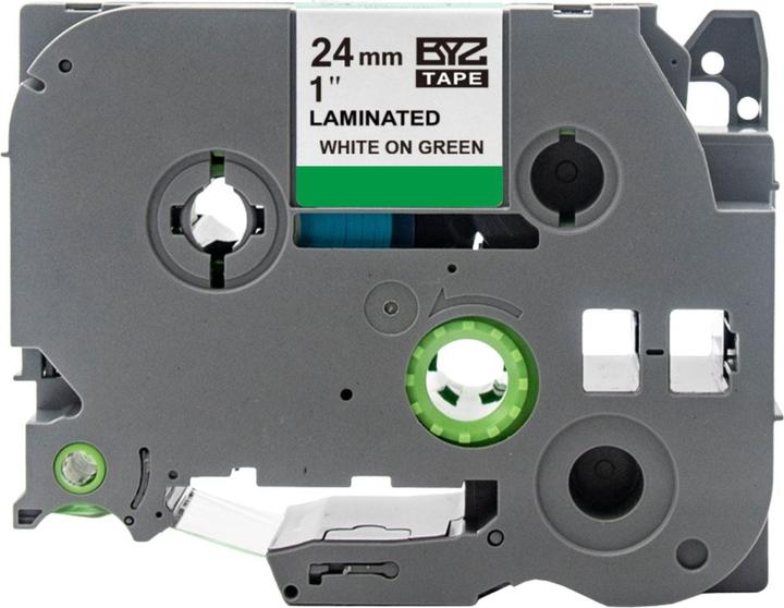 Actual product image Hermex Alternatives Etikettenband zu Brother TZe-755 Beschriftungsband (2.40 cm, Green, White)