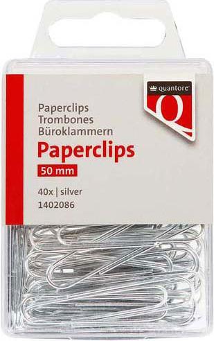 Immagine prodotto Quantore Büroklammer 50mm Silber, 100 Stk. (100x)