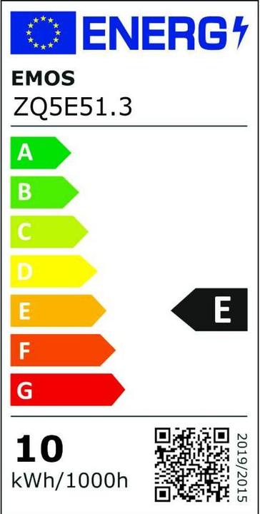Etichetta energetica Emos Lampada LED Classic A60 / E27 / 9,5 W (75 W) / 1055 lm / Bianco caldo (E27, 9.50 W, 1055 lm, 3 x, E)