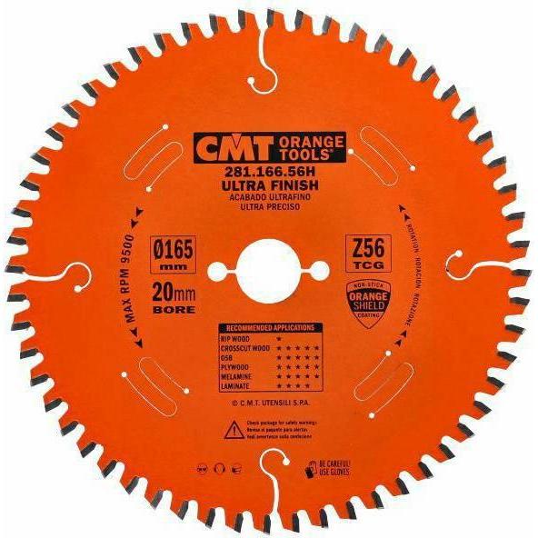 Cmt, Lama, 281.166.56H Lama Per Sega Circolare In Metallo Duro 165X2.2X20 T56