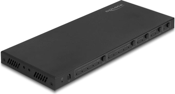 Delock Switch a matrice HDMI 4 x HDMI in to 2 x HDMI out 4K 60 Hz con estrattore audio