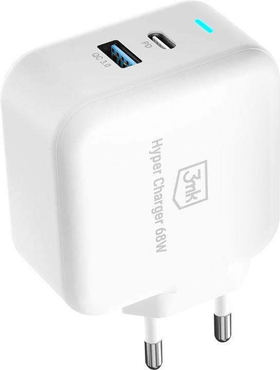 Productafbeelding 3MK Hyper Oplader 68W 1xUSB+1xUSB-C ładowarka sieciowa GaN PD+QC (68 W)