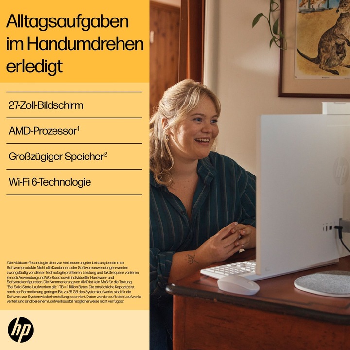 Actual product image HP PC 27-cr0501ng All-in-One (AMD Ryzen 5 7520U, 8 GB, 512 GB)