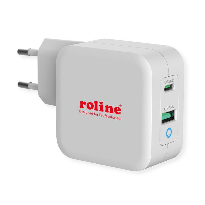 Produktbild Roline USB Ladegerät 2P. 1xPD+ 1xQC3.0 max. 65W (65 W, 2 Ports)
