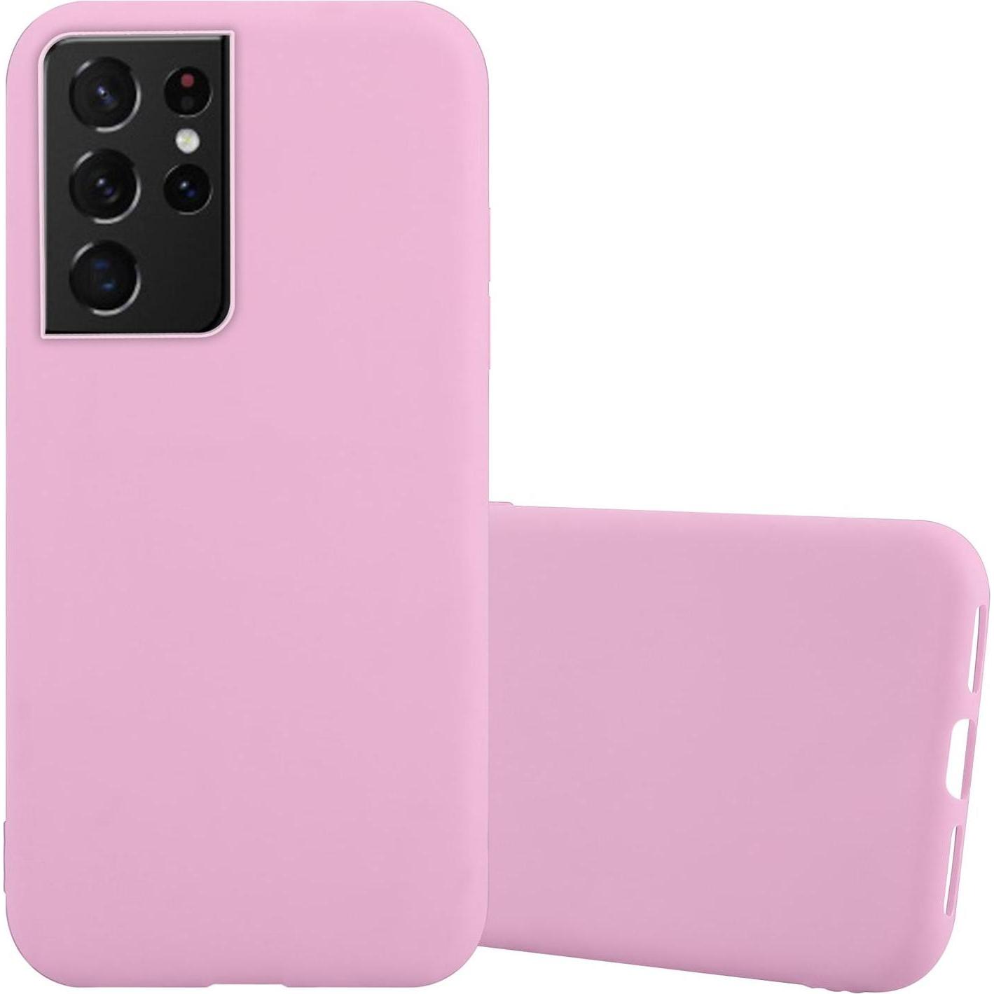 Cadorabo TPU Candy Cover (Samsung Galaxy S21 Ultra), Smartphone Hülle, Rosa