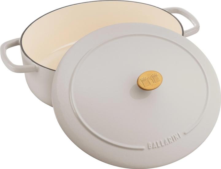 Productafbeelding Ballarini Cocotte BELLAMONTE 33 cm ovaal gietijzeren braadpan wit 6,5 liter (33 cm, Braadpan + kasserol, Gietijzer)