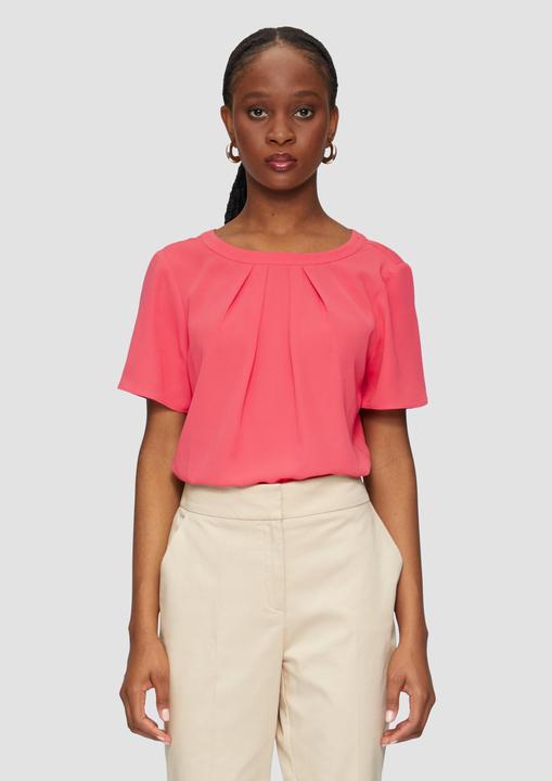 Produktbild S.Oliver Bluse Crêpe-Bluse mit Falten am Ausschnitt (42)