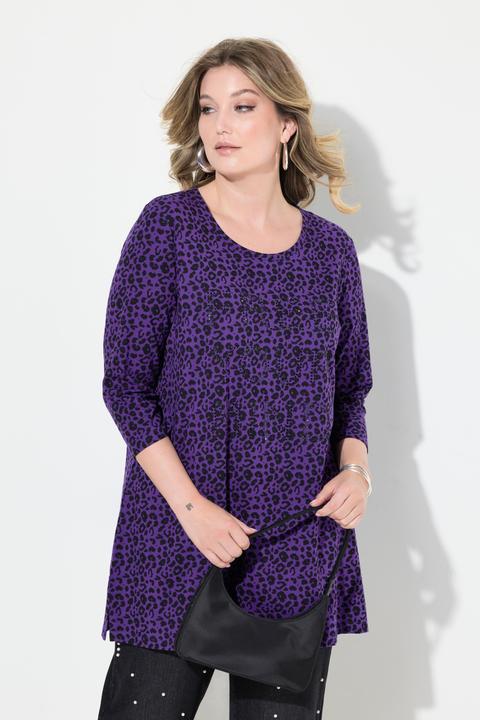 Produktbild Miamoda Longshirt, Leomuster, Glitzer-Statement, 3/4-Ärmel (44)