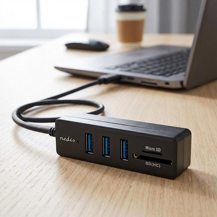 Image du produit Nedis Hub USB | 1x USB-C™ | 3x USB A femelle | 5 port(s) | USB 3.2 Gen 1 | Alimenté par (USB-C, 5 ports)