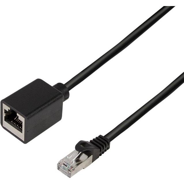 Thumbnail - LogiLink Patchkabelverlängerung Premium, Kat.6A, 1,0 m schwarz, RJ45-Stecker (S/FTP, CAT6a, 1 m), Netzwerkkabel
