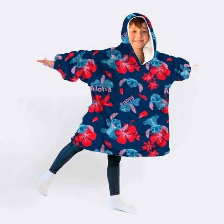 Image du produit Disney Stitch oversize sweatshirt coat kids coral (Taille unique)