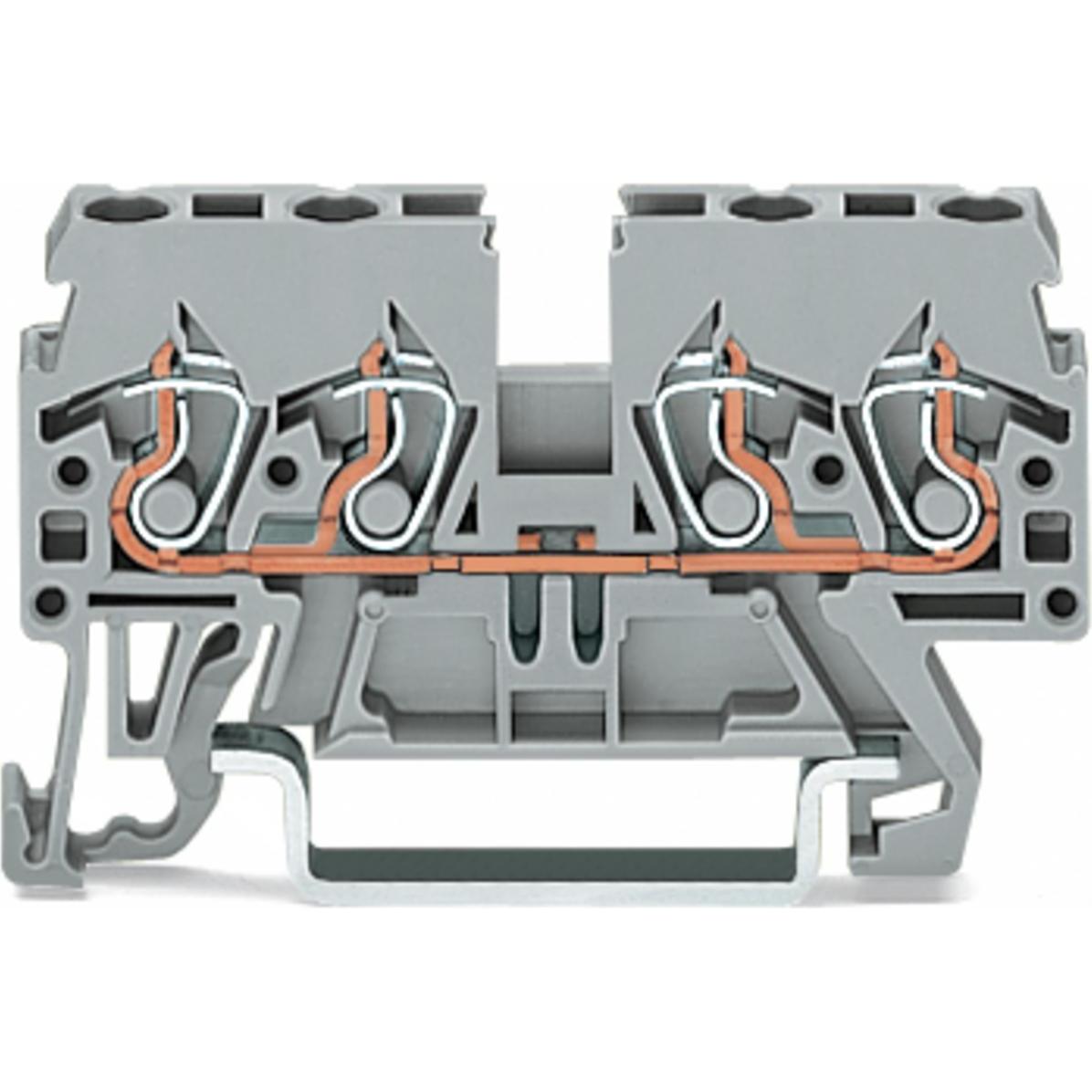 Wago Terminal 4 conductor block 2.5mm grey-NO, Accessori di elettronica + Alloggiamento, Grigio