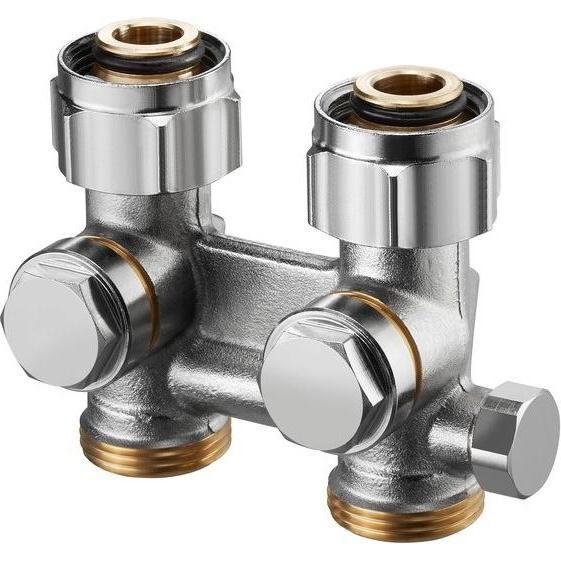 Oventrop OV Absperrverschraubung ZBU Multiflex F 3/4Zoll ÜMx3/4Zoll AG Messing vernickelt, Zubehör Heizen